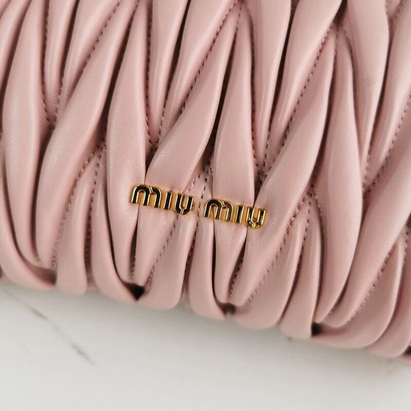 miu miu Matelasse Nappa Leather mini Shoulder Bag 5BD196 pink