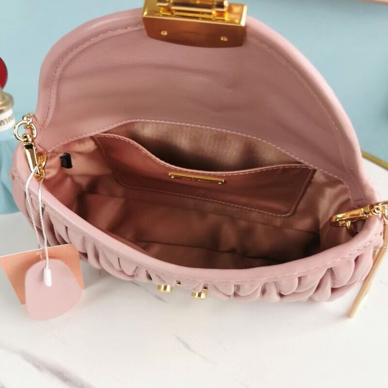 miu miu Matelasse Nappa Leather mini Shoulder Bag 5BD196 pink