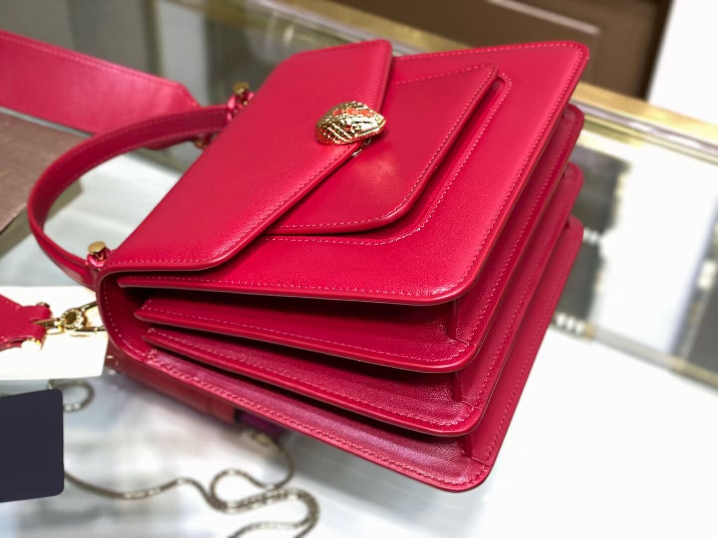 Bvlgari Serpenti Forever leather small crossbody bag B210763 rose