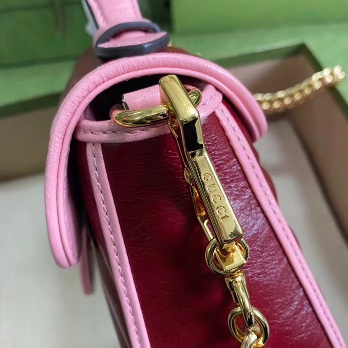 Gucci GG Marmont mini top handle bag 583571 Dark red