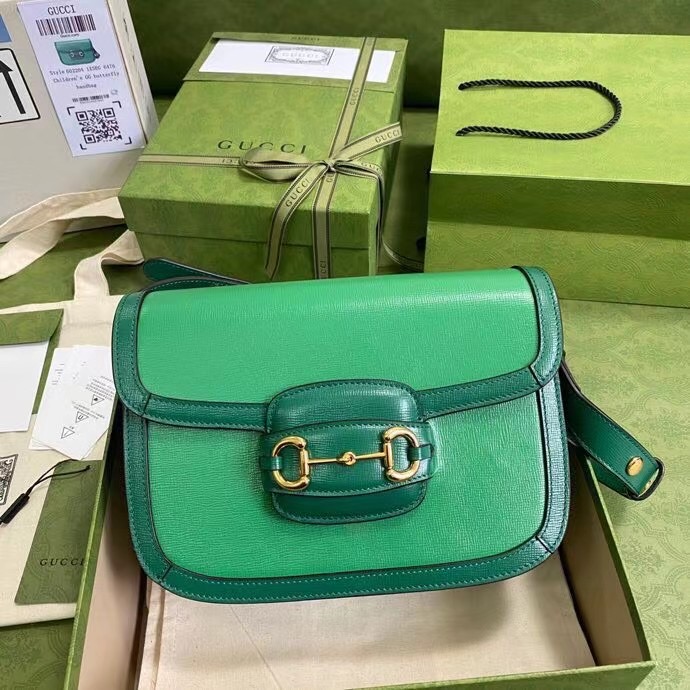 Gucci Horsebit 1955 small shoulder bag 602204 green