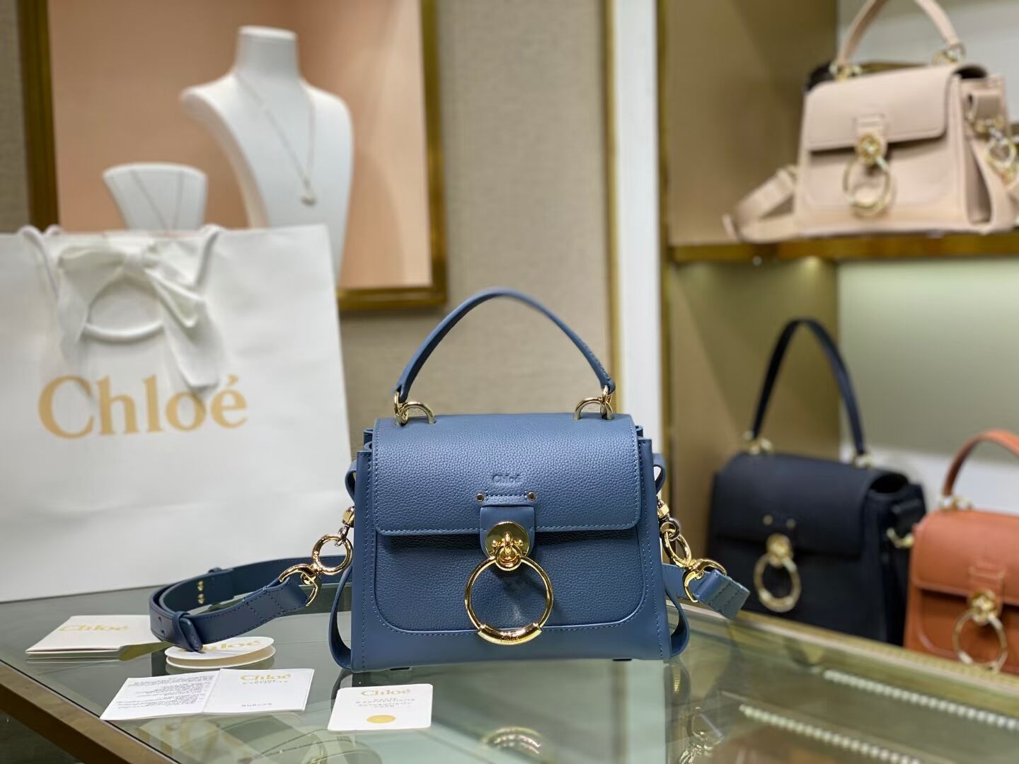 Chloe Original Calfskin Leather Bag C1143S blue