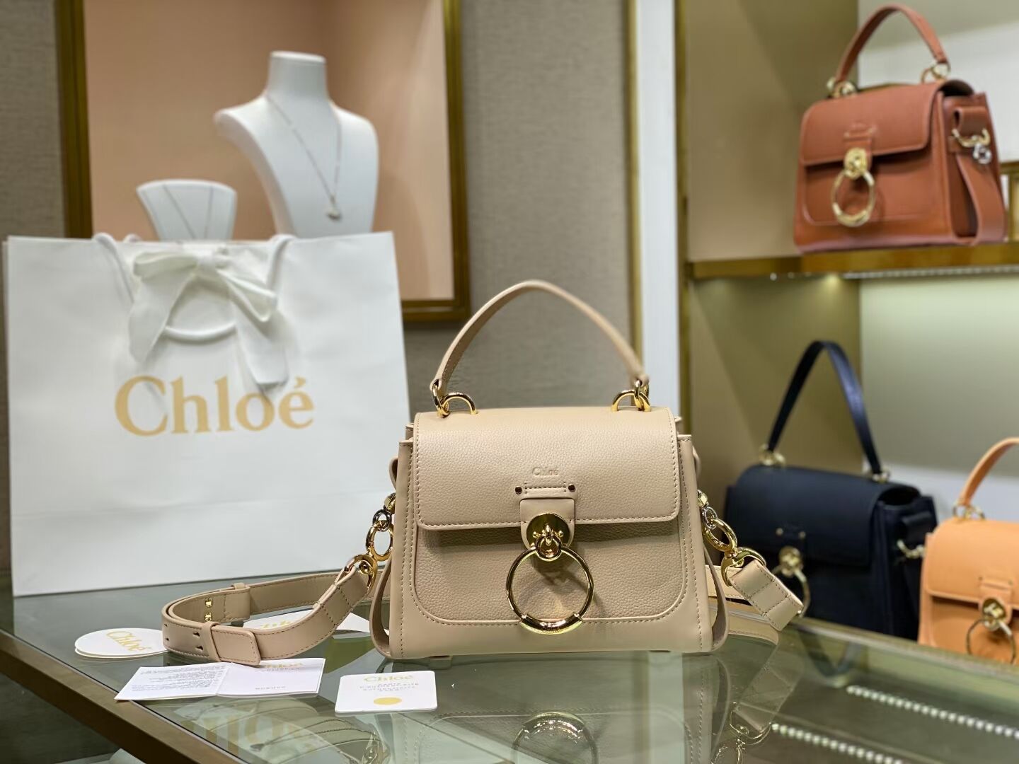 Chloe Original Calfskin Leather Bag C1143S cream