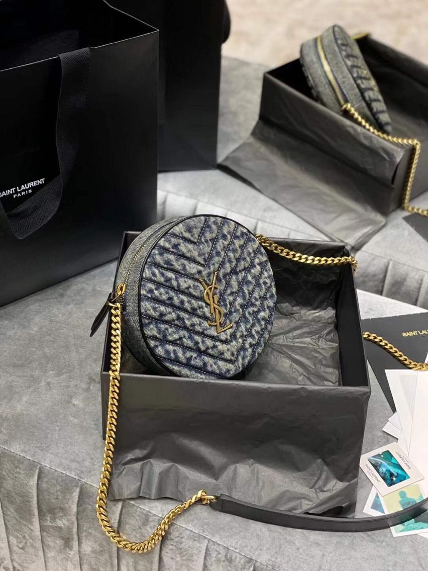 Yves Saint Laurent DENIM POCHETTE Bag Y621333 Blue