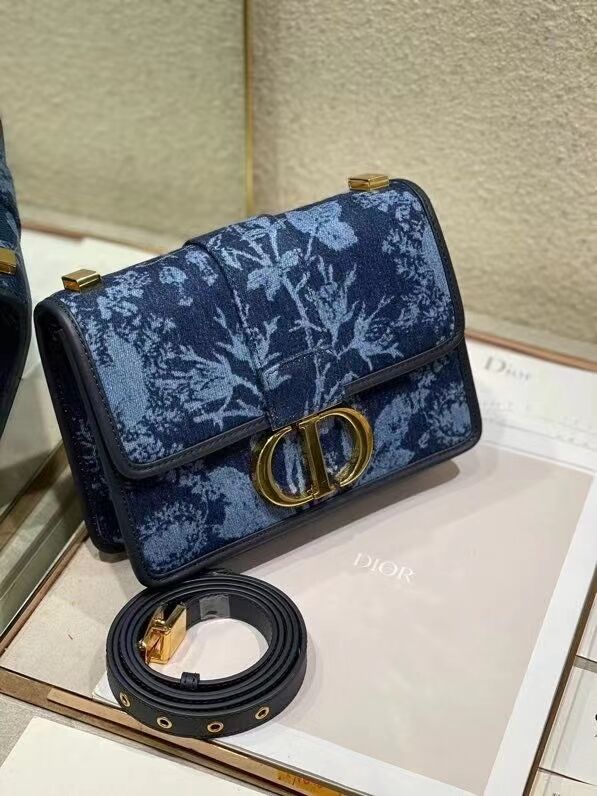 30 MONTAIGNE BAG Blue Dior Flowers Denim M9203UJD