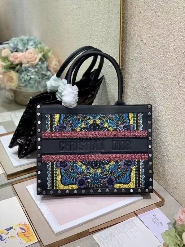 DIOR BOOK TOTE Multicolor Mizza Embroidery M1287ZRHM