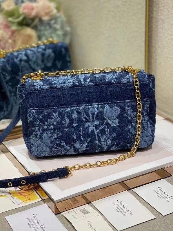 MEDIUM DIOR CARO BAG Blue Dior Flowers Cannage Denim M9243UJ