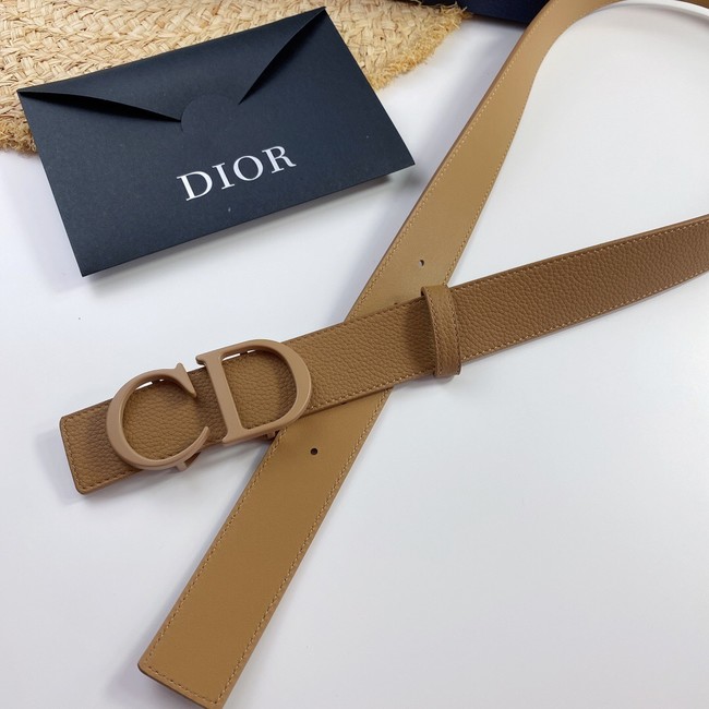 Dior Calf Leather Belt 35MM 2660 apricot