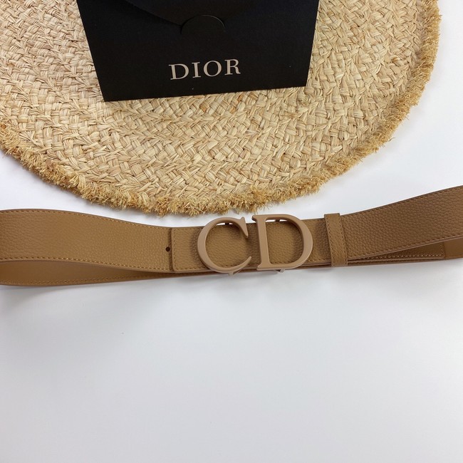 Dior Calf Leather Belt 35MM 2660 apricot