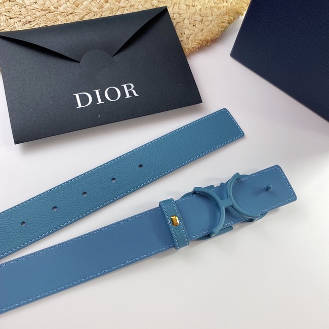 Dior Calf Leather Belt 35MM 2660 blue