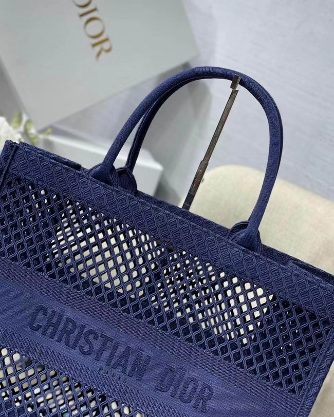 DIOR BOOK TOTE Blue Mesh Embroidery M1286ZW