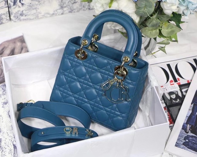 LADY DIOR MY ABCDIOR BAG Cannage Lambskin M0538O blue