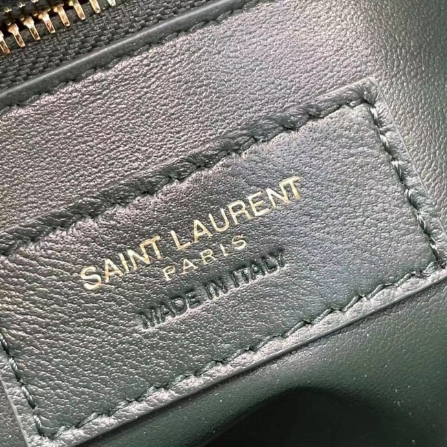 YSL LE MAILLON SATCHEL IN SMOOTH LEATHER 6497952 blackish green