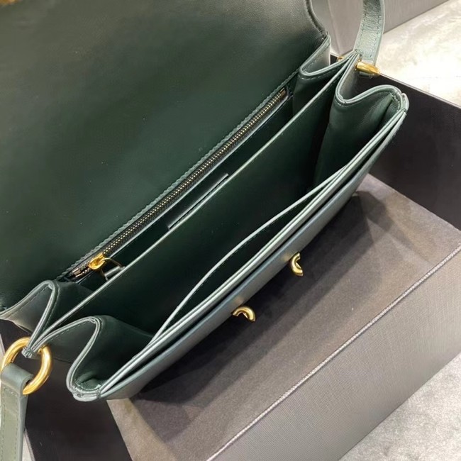 YSL LE MAILLON SATCHEL IN SMOOTH LEATHER 6497952 blackish green