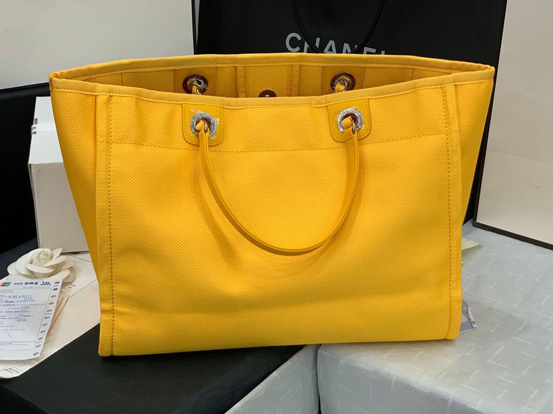 Chanel Original Medium Shopping Bag 67001 Yellow