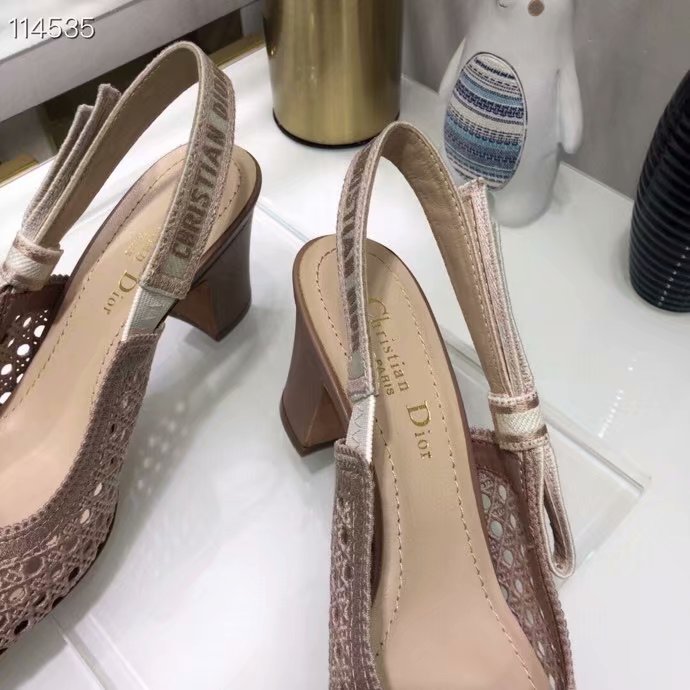 DIOR & MOI SLINGBACK PUMP Mesh Cannage Embroidery Dior777DJ-14