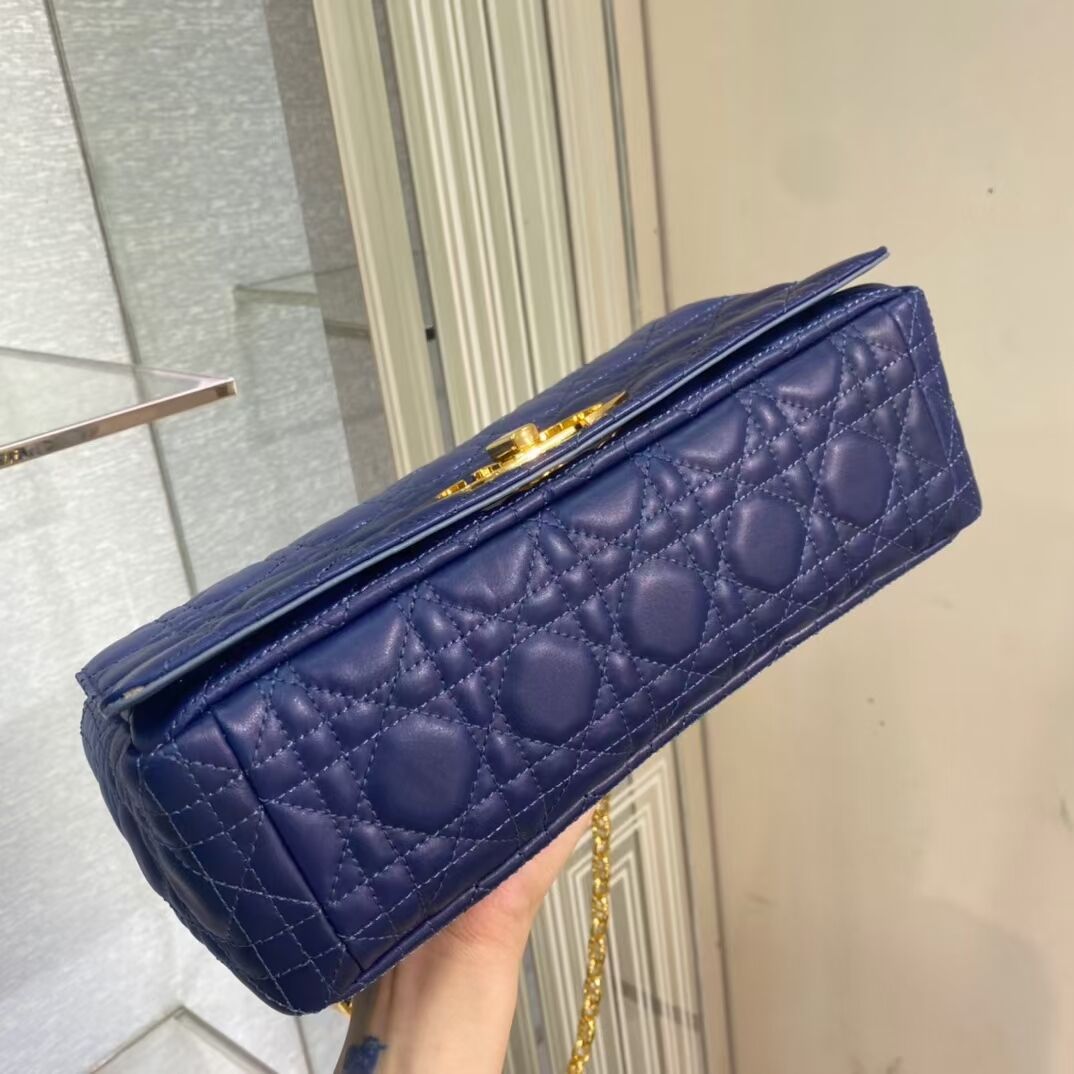 LARGE DIOR CARO BAG Indigo Blue Gradient Cannage Lambskin M9243U