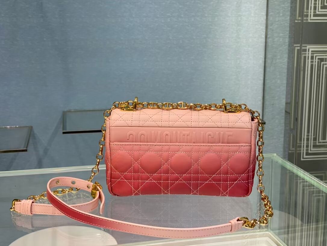 SMALL DIOR CARO BAG Pink Gradient Cannage Lambskin M9241