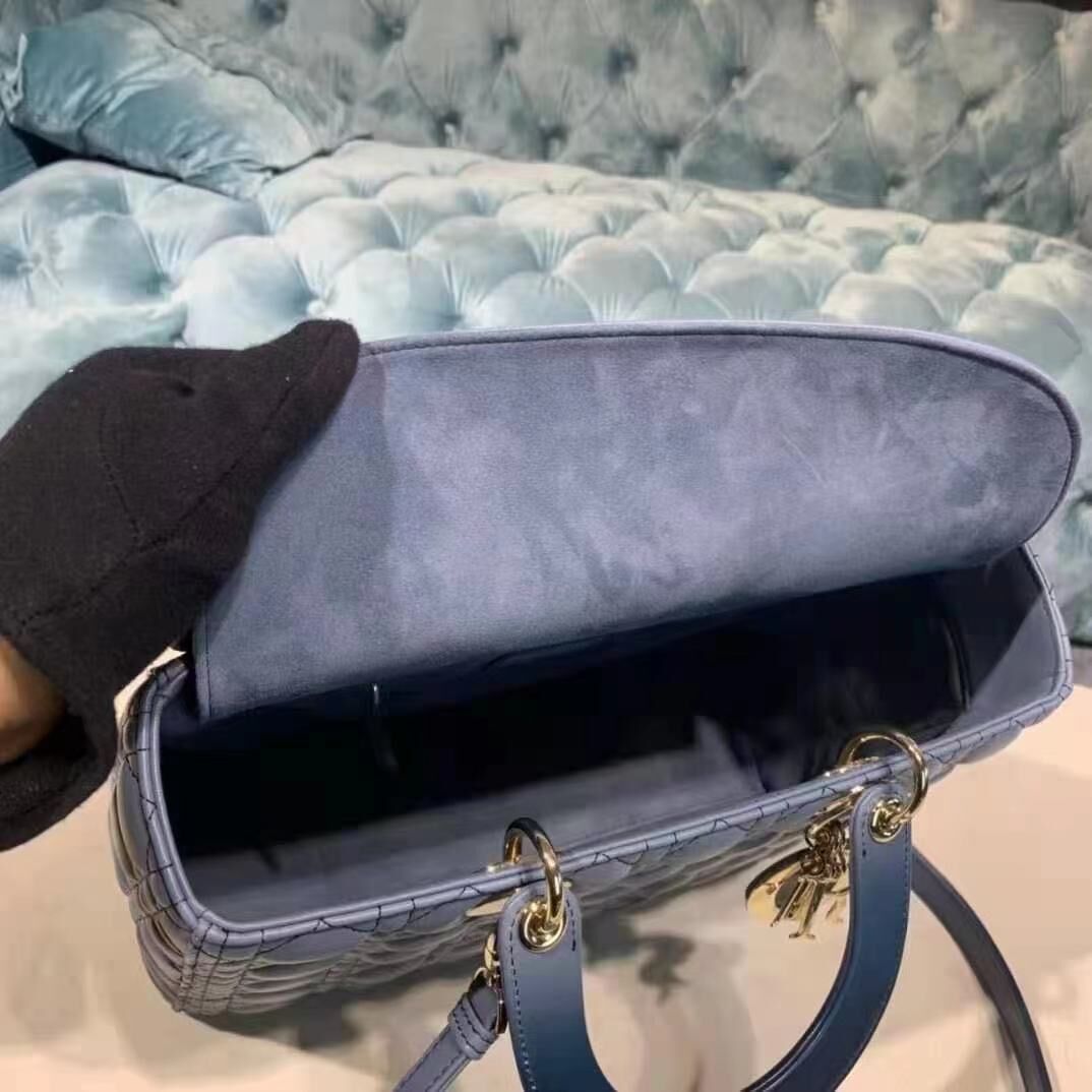 DIOR LADY BAG Blue Gradient Cannage Lambskin M0567 Blue