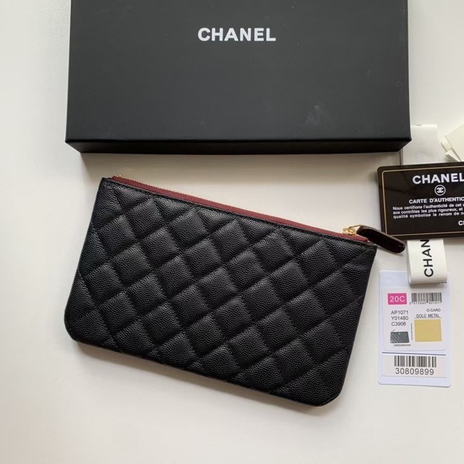 CHANEL 19 Caviar Original Leather Carry on bag AP1060 black