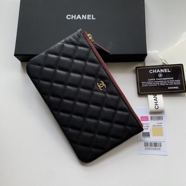 CHANEL 19 Caviar Original Leather Carry on bag AP1060 black