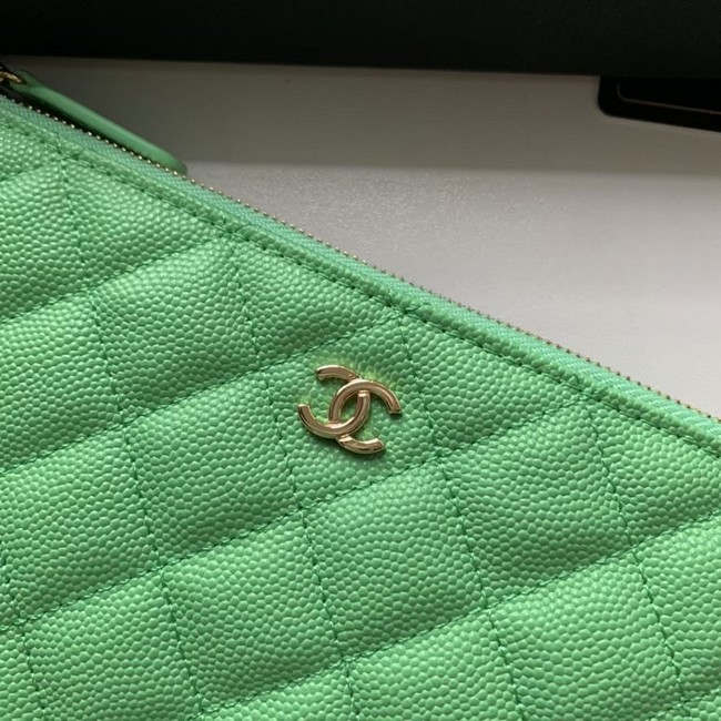 CHANEL 19 Caviar Original Leather Carry on bag AP1060 green