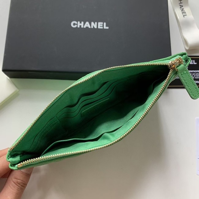 CHANEL 19 Caviar Original Leather Carry on bag AP1060 green