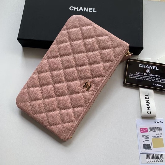 CHANEL 19 Caviar Original Leather Carry on bag AP1060 pink