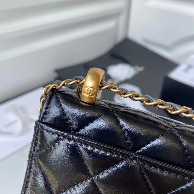 CHANEL mini wallet on chain AP2290 black