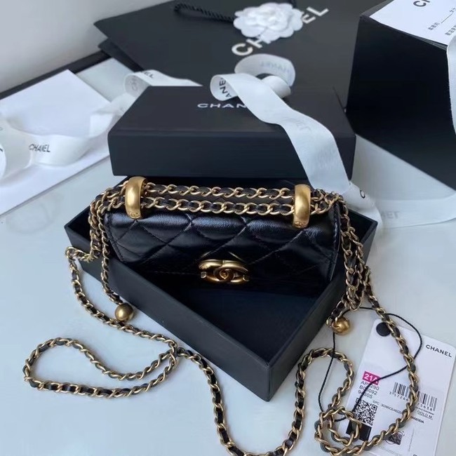 CHANEL mini wallet on chain AP2290 black