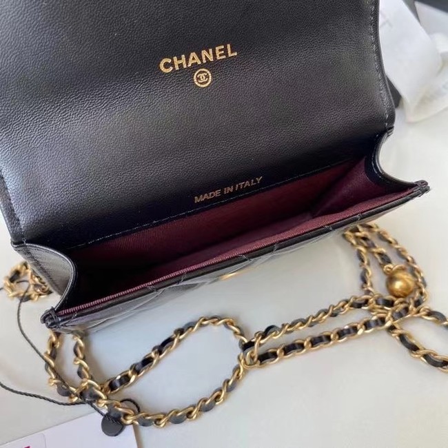 CHANEL mini wallet on chain AP2290 black