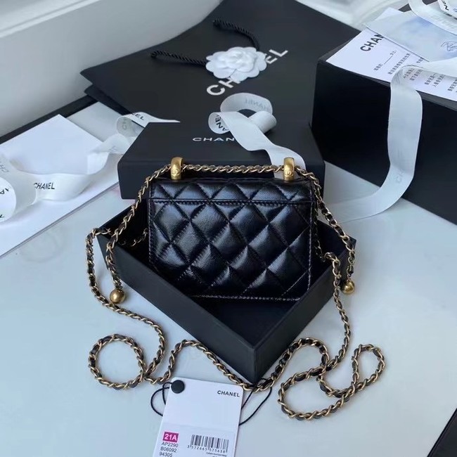 CHANEL mini wallet on chain AP2290 black