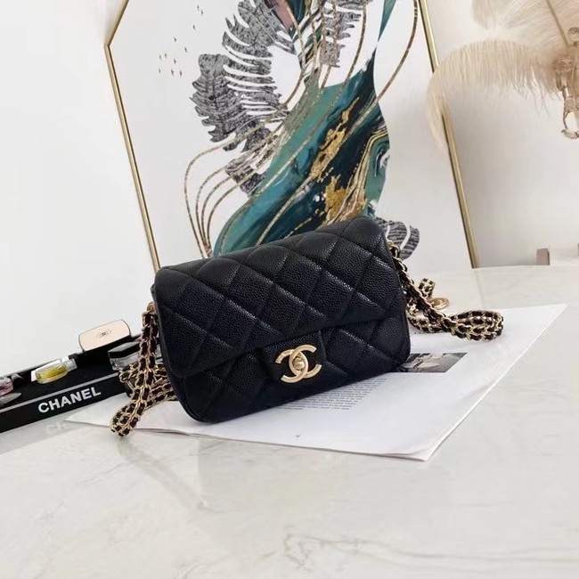 Chanel Flap Shoulder Bag Original leather AS2482 black