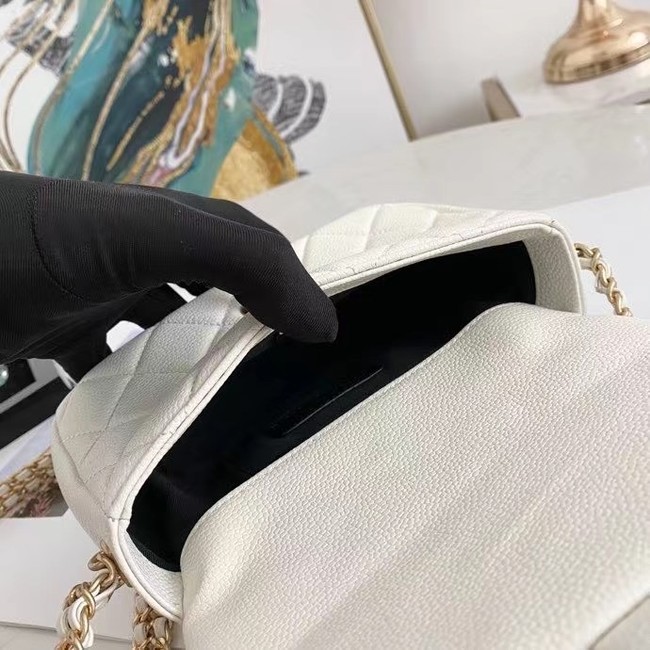 Chanel Flap Shoulder Bag Original  leather AS2482 white