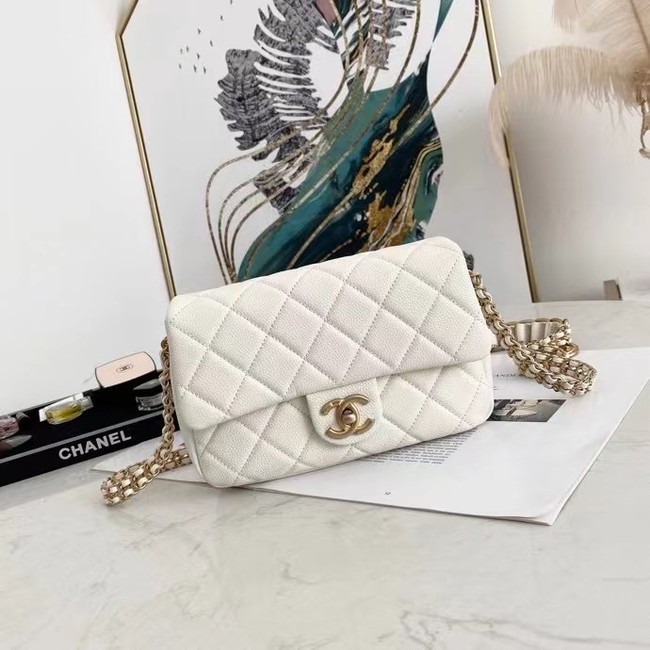 Chanel Flap Shoulder Bag Original leather AS2528 white