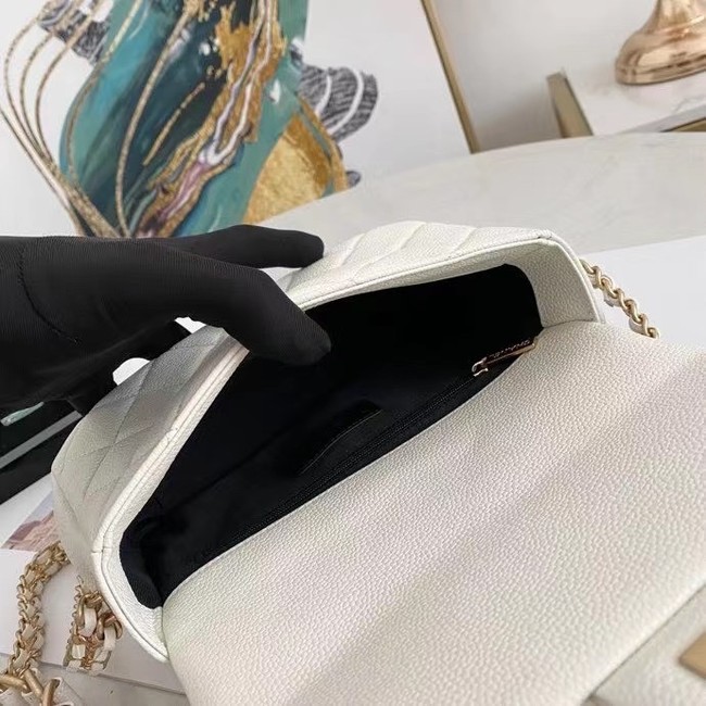 Chanel Flap Shoulder Bag Original leather AS2528 white
