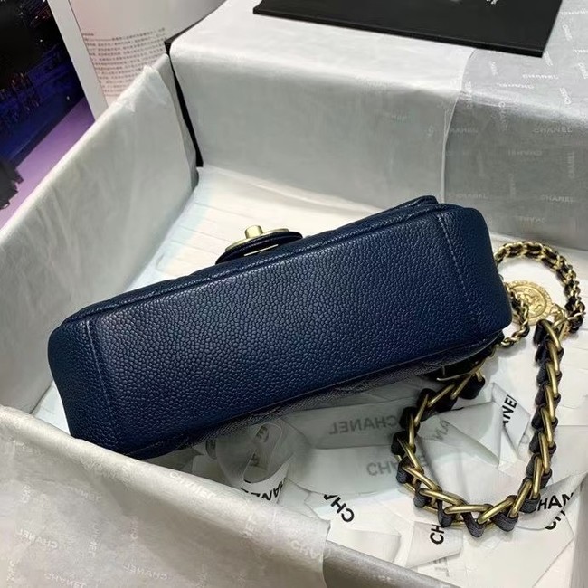 Chanel Flap Shoulder Bag Original leather AS2543 dark blue