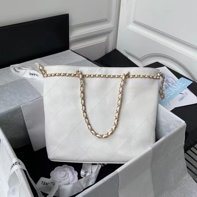 Chanel Original Leather Shopping Bag AS2374 white