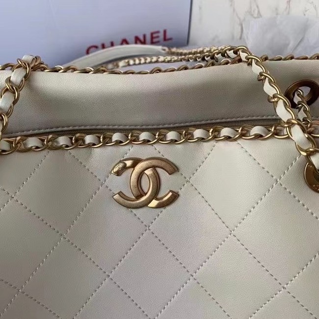 Chanel Original Leather Shopping Bag AS8018 white