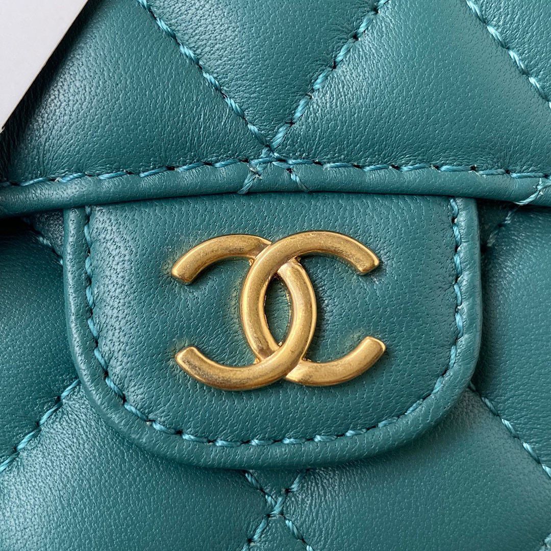 CHANEL Top Handle Micro Mini Wallet On Chain AP2200 Green