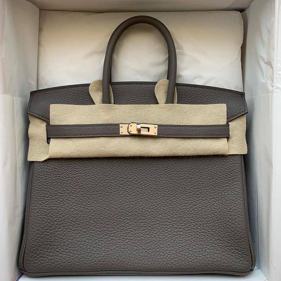 Hermes Birkin Bag Original Leather 35CM 17825 Tinware Grey