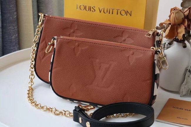 Louis Vuitton grained cowhide leather POCHETTE ACCESSOIRES M45777 Brown