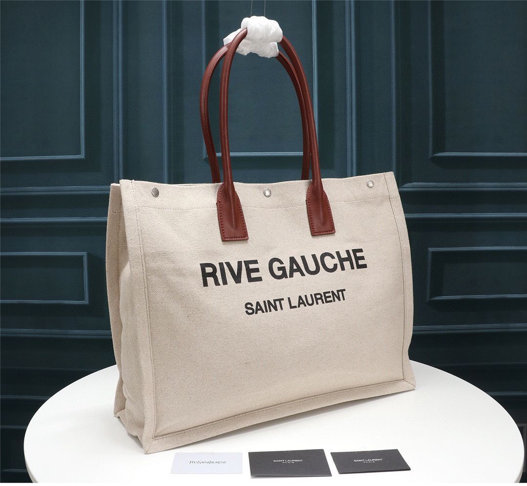 Yves Saint Laurent Rive Gauche Tote Shopping Bag 59929 Beige