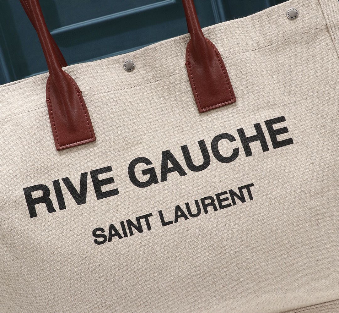 Yves Saint Laurent Rive Gauche Tote Shopping Bag 59929 Beige