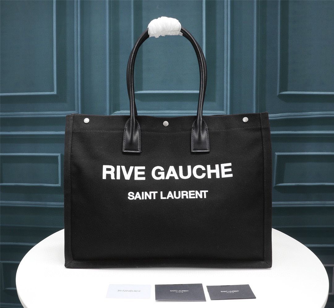 Yves Saint Laurent Rive Gauche Tote Shopping Bag 59929 Black