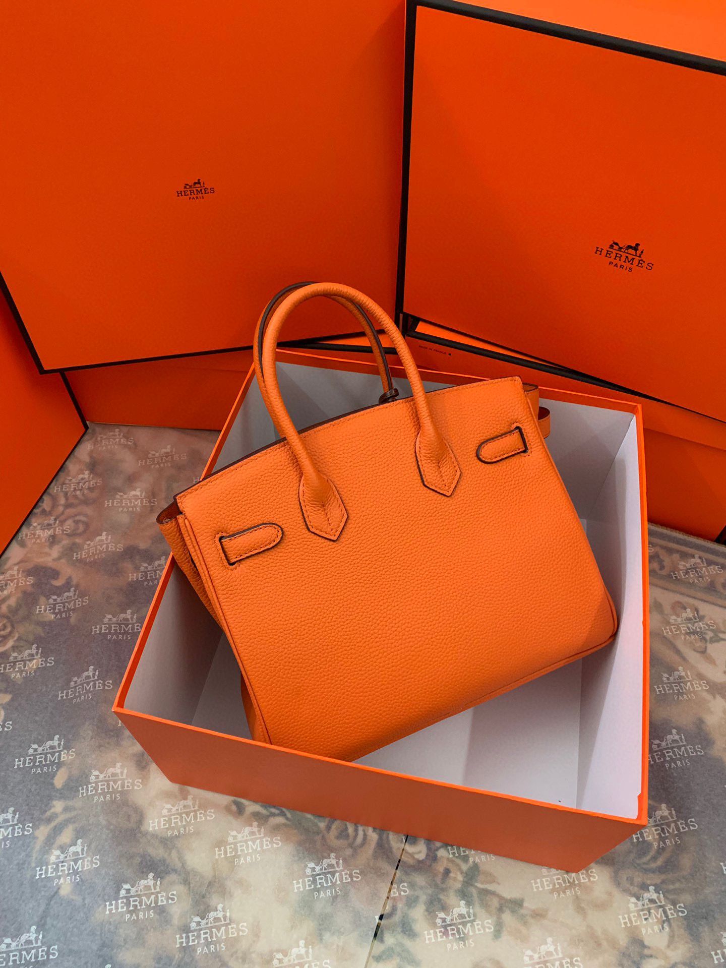 Hermes original Togo Leather HB35O Orange