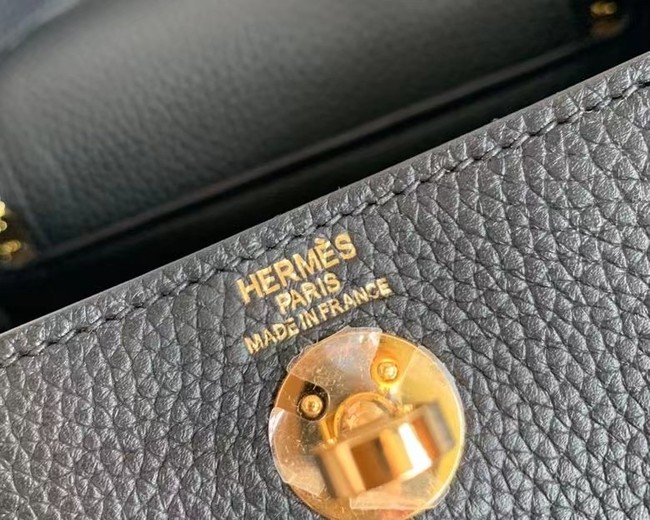 Hermes mini Lindy Original Togo Leather Bag OLD19 black