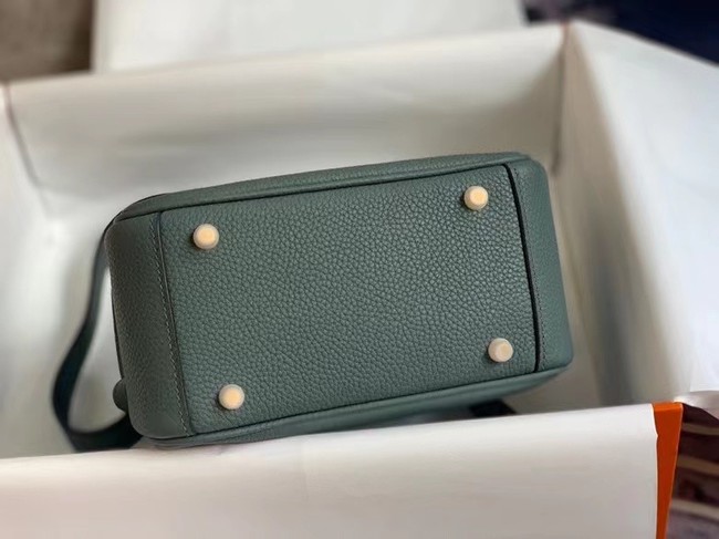 Hermes mini Lindy Original Togo Leather Bag OLD19 blackish green