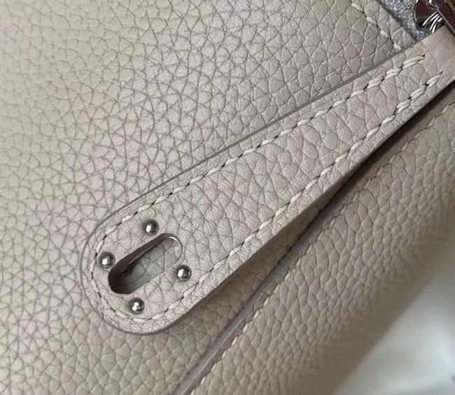 Hermes mini Lindy Original Togo Leather Bag OLD19 light grey