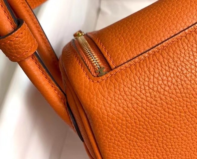 Hermes mini Lindy Original Togo Leather Bag OLD19 orange